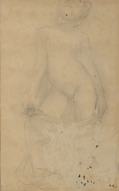 Auguste RODIN (1840-1917)
Nu debout tenant...