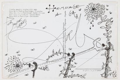 Salvador DALI (1904-1989)
Hommage à Gala.
Encre...