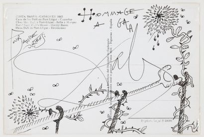 Salvador DALI (1904-1989)
Hommage à Gala.
Encre...