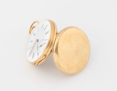 Pocket watch in yellow gold (750).
White...