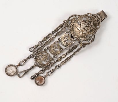 Silver chatelaine (min. 800) with Louis XVI-style...