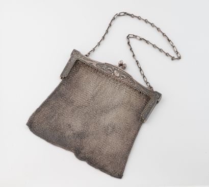 Sac du soir en mailles d'argent (800) et...