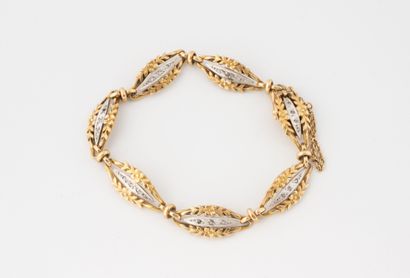 Yellow and white gold (750) bracelet with...