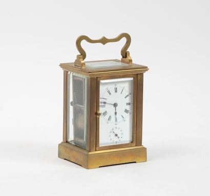 Brushed brass, molded and beveled glass officer's...