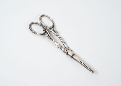 CHRISTOFLE
Paire de ciseaux à raisin en argent...