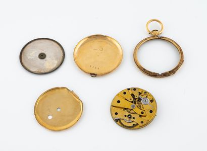 Scrap yellow gold (750) pocket watch case.
As...