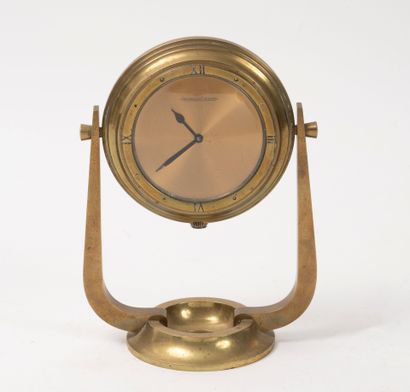 JAEGER LECOULTRE
Brass desk clock on circular...