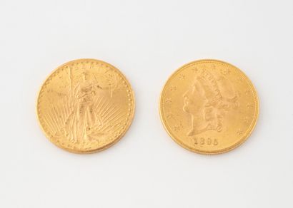 ETATS UNIS 
2 pièces de 20 Dollars or 1895...