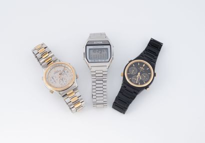 SEIKO
Set of three men's wristwatches in...