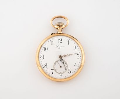 LONGINES
Yellow gold gousset watch (585).
Gross...