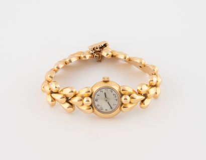 Yellow gold (750) ladies' bracelet watch...