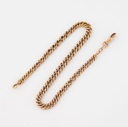 Pink gold (750) hollow gourmet link watch...