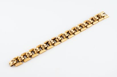 Yellow gold (750) bracelet with openwork...