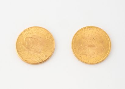 ETATS UNIS 
2 pièces de 20 Dollars or 1895...