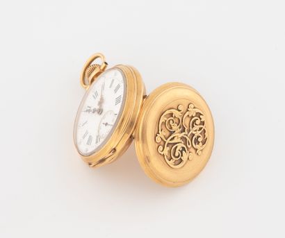 Pocket watch in yellow gold (750).
White...