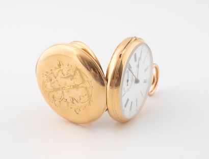 Yellow gold (750) gousset watch numbered...