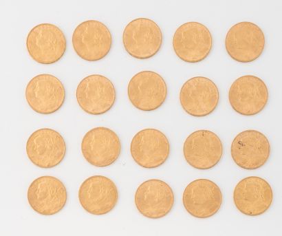 SUISSE
20 pieces of 20 Francs rose gold (1912...
