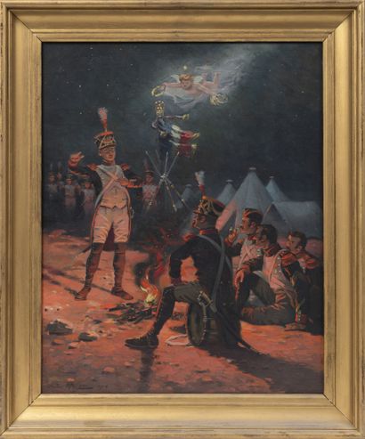 Jules MONGE (1855-1934)
Le bivouac de l'infanterie...