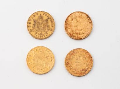 FRANCE
Lot of four coins, Napoleon II or...