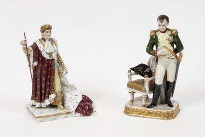 EUROPE, XXème siècle
Three polychrome porcelain...