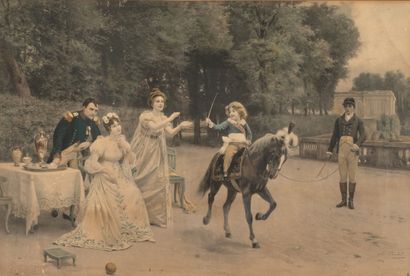 Lot of 6 framed pieces:
- Napoleon on a battlefield
After...