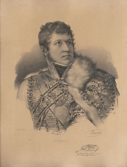 D'après DELPECH
Bust portrait of Junot.
Lithograph.
38...