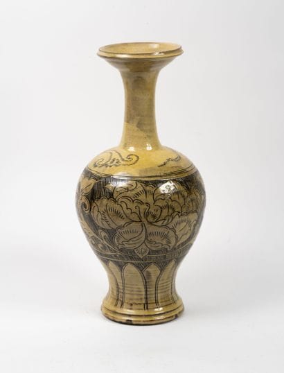Baluster vase, 1991.
Enameled terra cotta.
Signed...