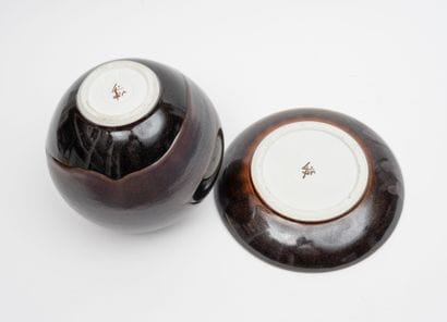 Charles HAIR (1955)
Vase and deep dish.
Enameled...