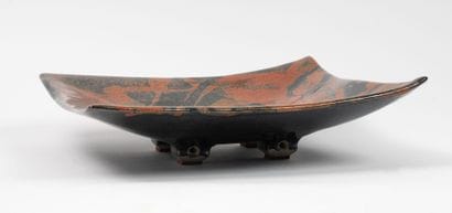 Dish and pitcher.
Enameled stoneware.
Signed...