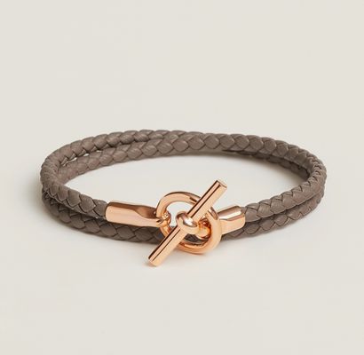Bracelet Glénan Hermès double tour, or rose,...