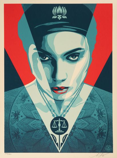Shepard FAIREY (1970) 
Justice Woman (Red),...
