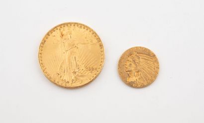 ETATS-UNIS
2 gold coins, including :
- 20...