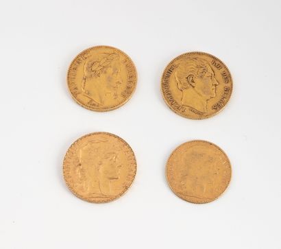 FRANCE
Lot of 4 coins, Napoleon III or République...