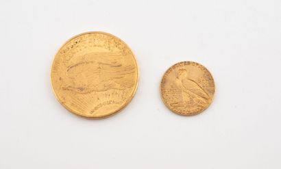 ETATS-UNIS
2 gold coins, including :
- 20...