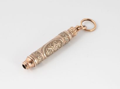 Gilded silver (800) mechanical pencil pendant...