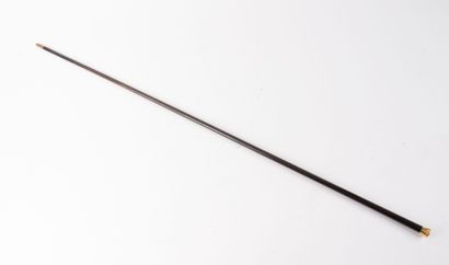 Yellow gold (750) cane with small knob, engraved...