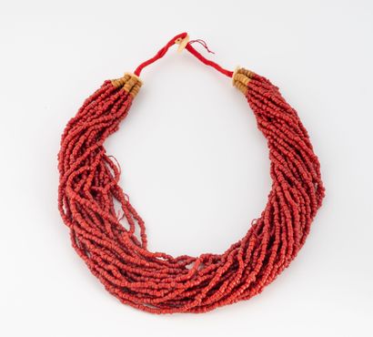Necklace composed of twisted strands of small...