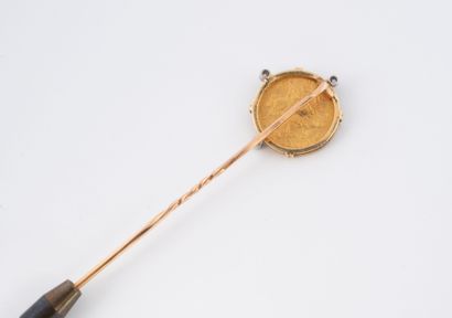 Yellow gold (750) collar pin set with a 5...