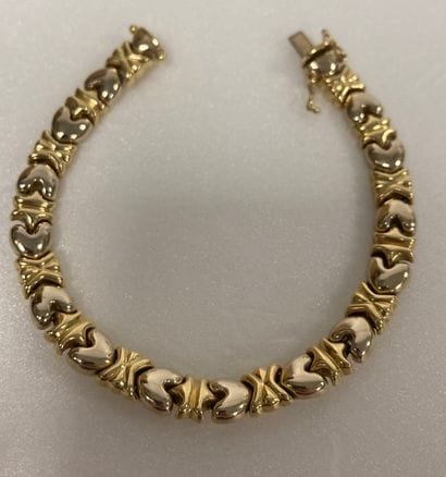 Bracelet articulé en or jaune (750) à maillons...