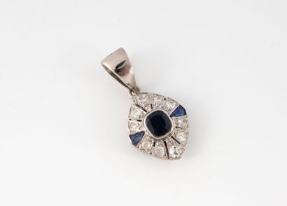 Pendentif en or gris (750) et platine (850)...