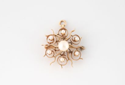 Broche pendentif en or jaune (585) en forme...