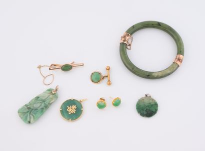 CHINE, XXème siècle
Lot de bijoux comprenant...