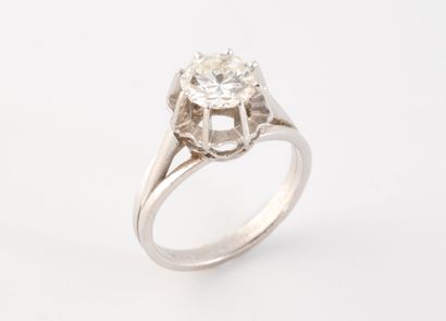 Bague solitaire en platine (850) l'anneau...