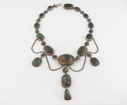 Important collier en argent (min. 800) à...
