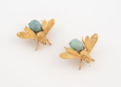 Paire de petites broches insectes à quatre...