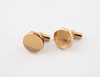 Paire de boutons de manchette en or jaune...
