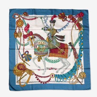 HERMES, Paris
Square in printed silk twill...