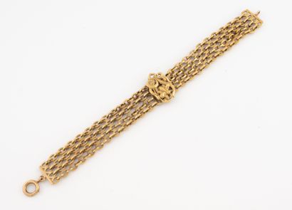 Bracelet en or jaune (750) formé de quatre...
