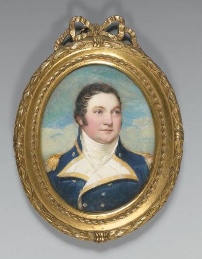 ECOLE ANGLAISE, vers 1800
Portrait d'officier...