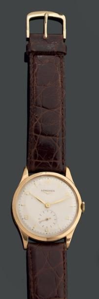 LONGINES
Montre bracelet d'homme en or rose,...